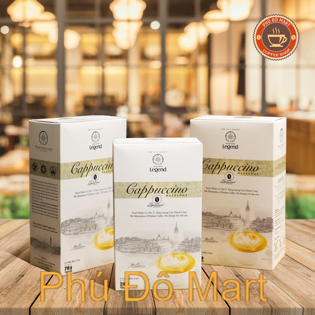 ( Combo 12 hộp ) Cà Phê Sữa Hòa Tan Trung Nguyên Legend Cappuccino vị Mocha/ Hazelnut/ Coconut  hộp12 sticks 18gr