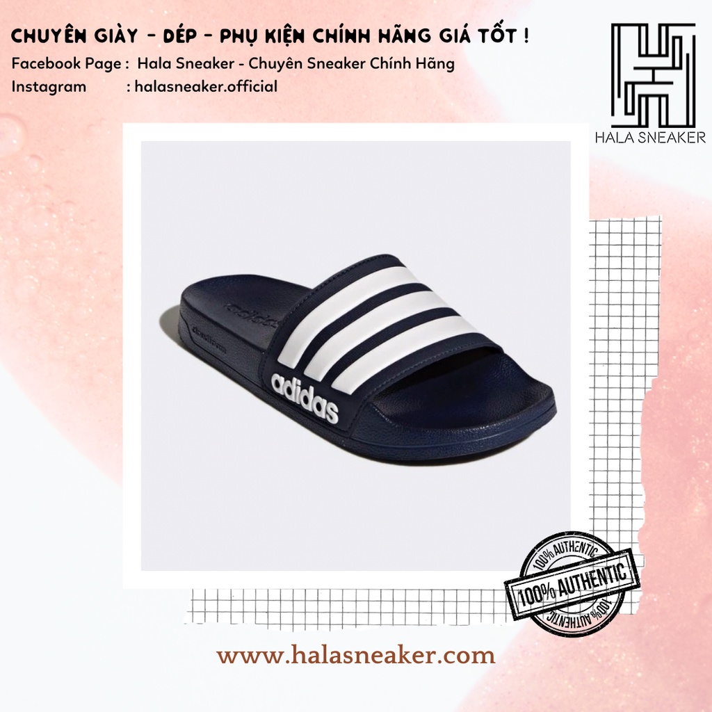 Dép Chính Hãng Adidas Shower Navy AQ1703 - Dép Quai Ngang Authentic Slides - Hala Sneaker