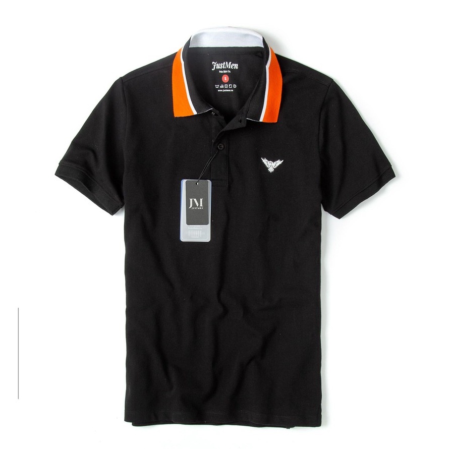 Áo thun polo nam trơn Just Men điểm nhấn viền cổ tinh tế