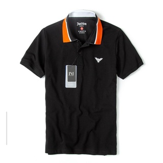 Áo thun polo nam trơn Just Men điểm nhấn viền cổ tinh tế