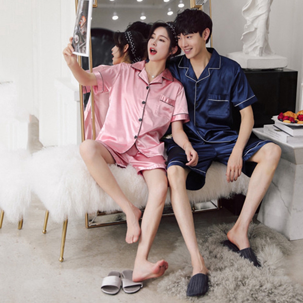 Nhập WA1525 giảm 25K cho đơn 200K_ Bộ đồ ngủ pajamas lụa sa tanh thời trang cho cặp đôi | BigBuy360 - bigbuy360.vn