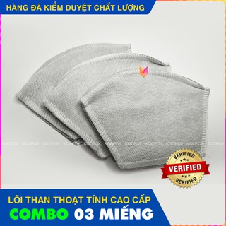 Combo 03 lõi than hoạt tính dùng thay thế lõi than trong khẩu trang vải than hoạt tính - koofox