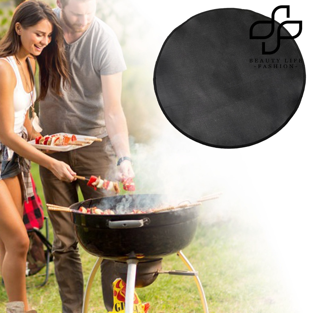 Tấm Lót Nướng Bbq Hình Tròn Cách Nhiệt Chống Cháy Tiện Dụng