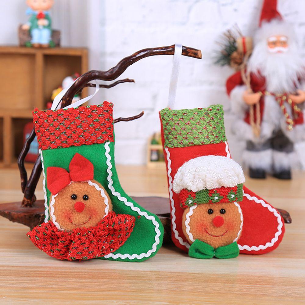 CONOPERY  Túi Vải Đựng Quà Giáng Sinh Hình Bánh Gừng Người Ngọt Ngào