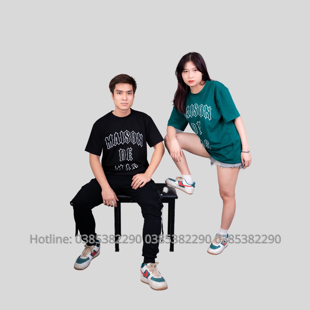 Áo phông in dòng chữ MAISON DE MAS hottrend, áo thun unisex form rộng cotton