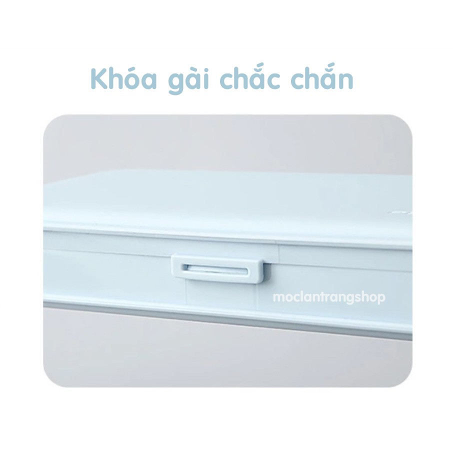 Hộp đựng bút viết chia 3 ngăn màu pastel xinh xắn, bóp viết học sinh chất liệu nhựa cao cấp