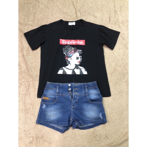 Tổng hợp Pass set Áo thun phông mùa hè cộc tay và quần jeans bò cam xước kẻ vẩy sơn, bò giấy sắc màu