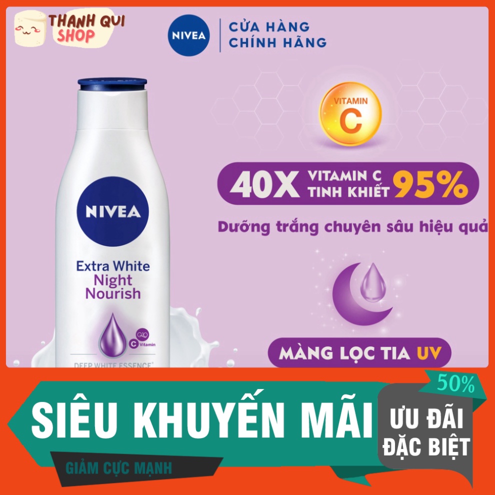 Sữa dưỡng thể giúp săn da, dưỡng trắng Nivea ban đêm (250ml) - 88125