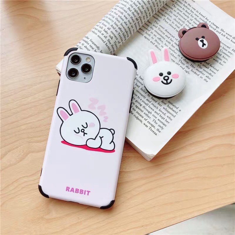 Ốp Kèm Pop Hình Thỏ Cony Chất IMD Chống Sốc, Chống Bẩn Cho Iphone