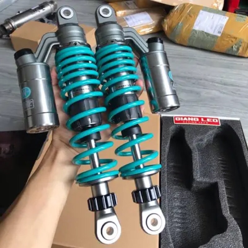 Phuộc Nitron Xanh Ty Trắng Có Bình Dầu Gắn Wave,Deam,Si,Jupiter