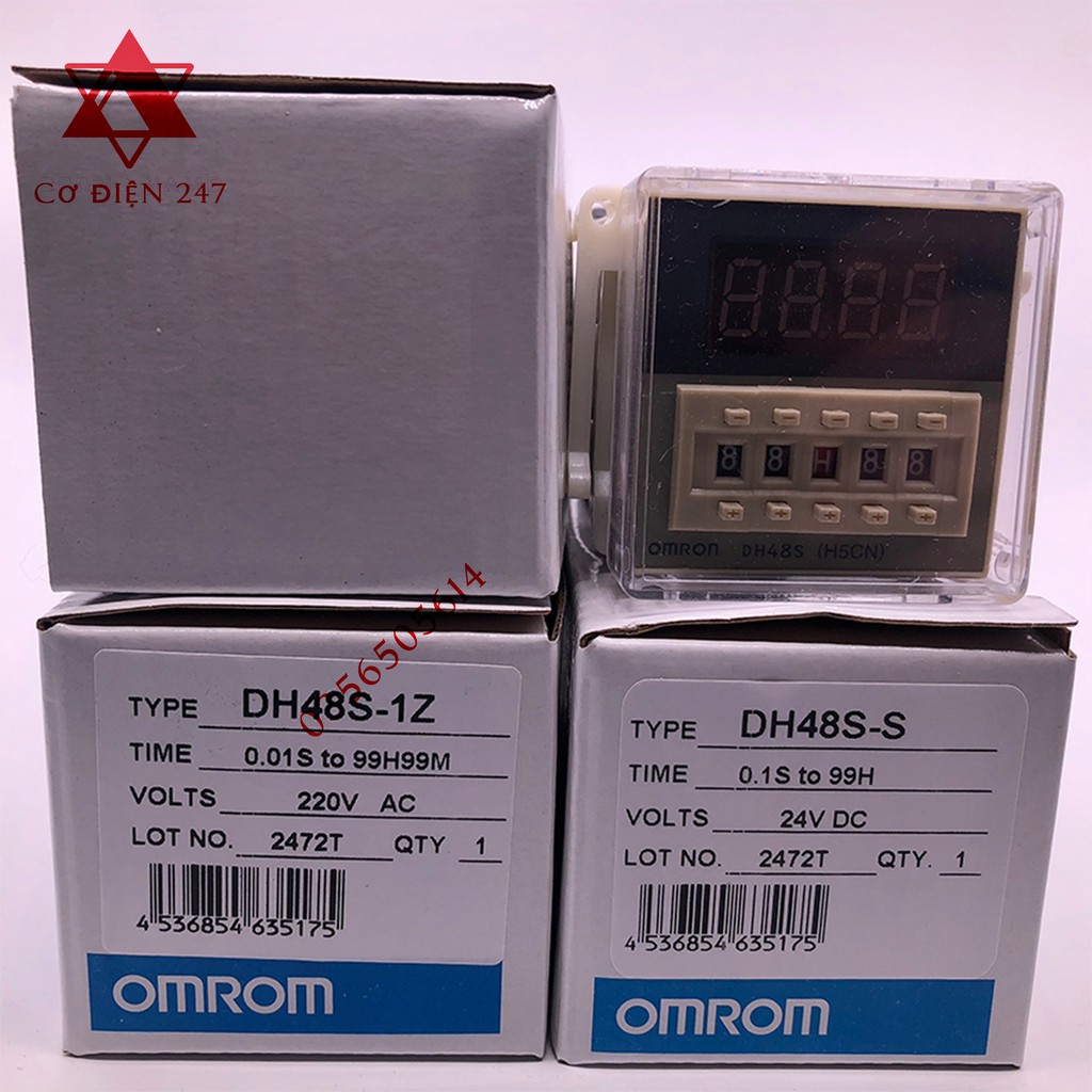 Bộ đếm Omron DH48S-1Z DH48S-2Z, DH48S-S (Kèm đế) Relay thời gian,Công tắc hẹn giờ