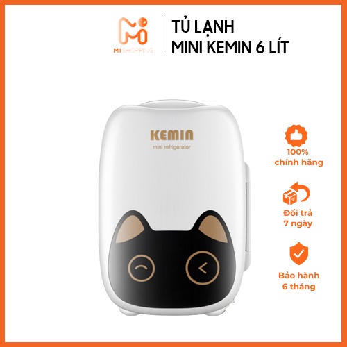 Tủ lạnh mini Kemin đựng mỹ phẩm, trữ sữa mẹ hình con mèo dễ thương, để được trên xe hơi, hàng có sẵn,bảo hành 6 tháng 6L