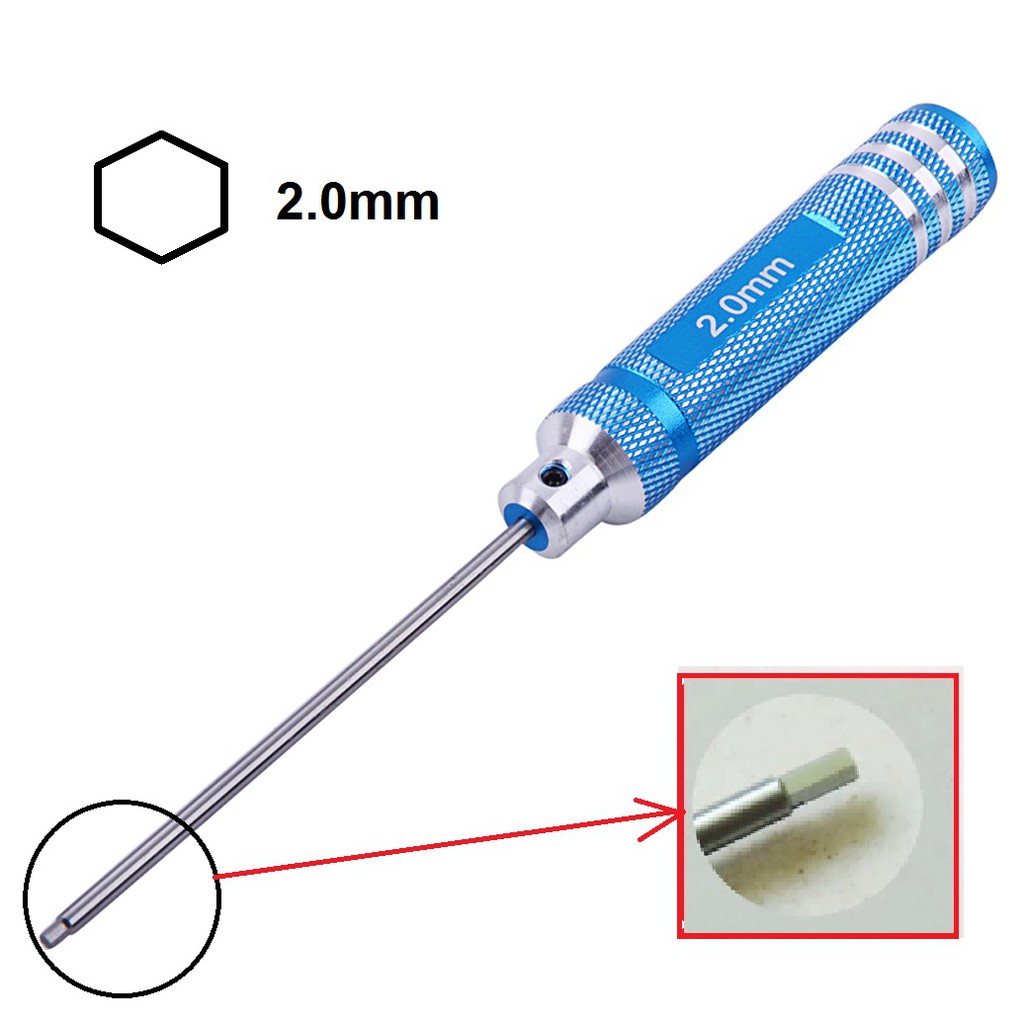 Cây tua vít mở ốc Lục giác size 1.5, 2.0, 2.5, 3.0mm bằng thép cứng thân dài  - Luân Air Models
