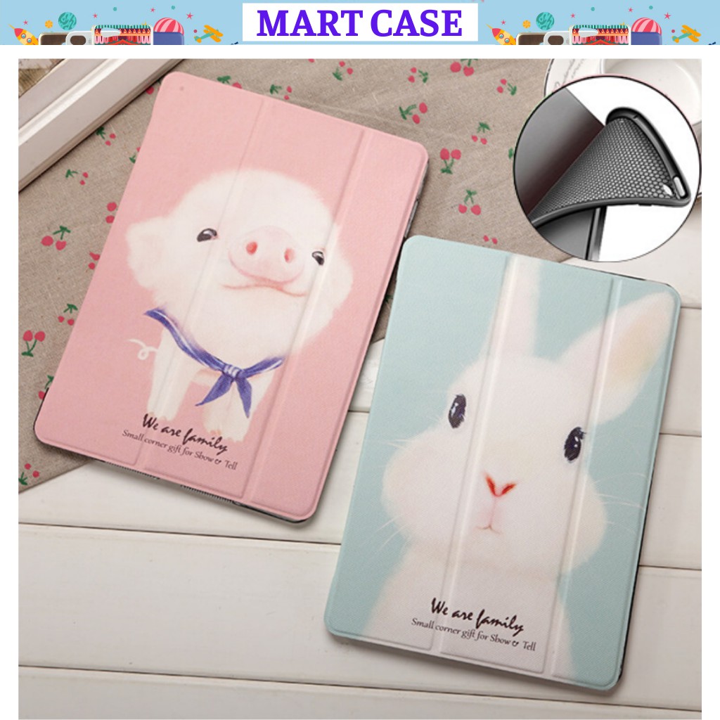Bao da ipad Silicon hình HeoThỏ cute ốp ipad Air 2/Air 1/Pro 10.5/Air 3/10.2 gen 7/8...MART CASE