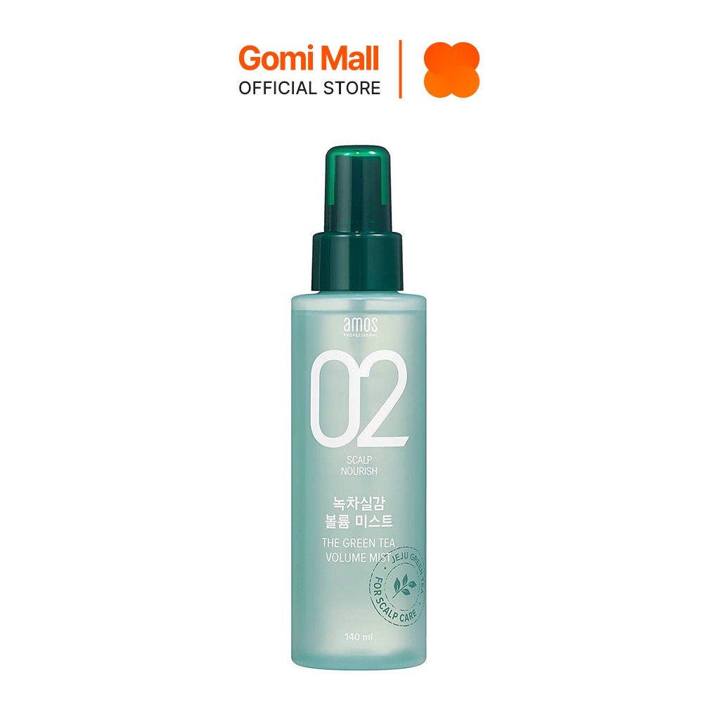 Xịt Tạo Kiểu Tóc Trà Xanh AMOS PROFESSIONAL The Greentea Volume Mist 140ml GomiMall