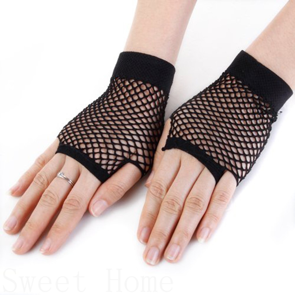 Găng Tay Hở Ngón Dạng Lưới Cho Nữ