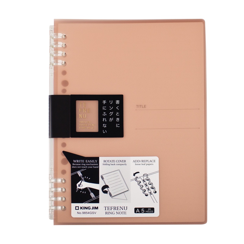 Sổ ghi chép King Jim Tefrenu A5, A4, B5 - 1 chiếc - Bìa nhẫn ghi chép có thể thay thế giấy