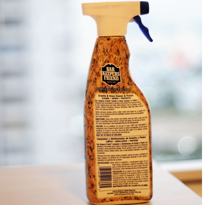 Chai xịt tẩy rửa bề mặt Đá BKF 750ml - Stone &amp; Granite | Tẩy sạch và làm bóng mặt đá tự nhiên và nhân tạo