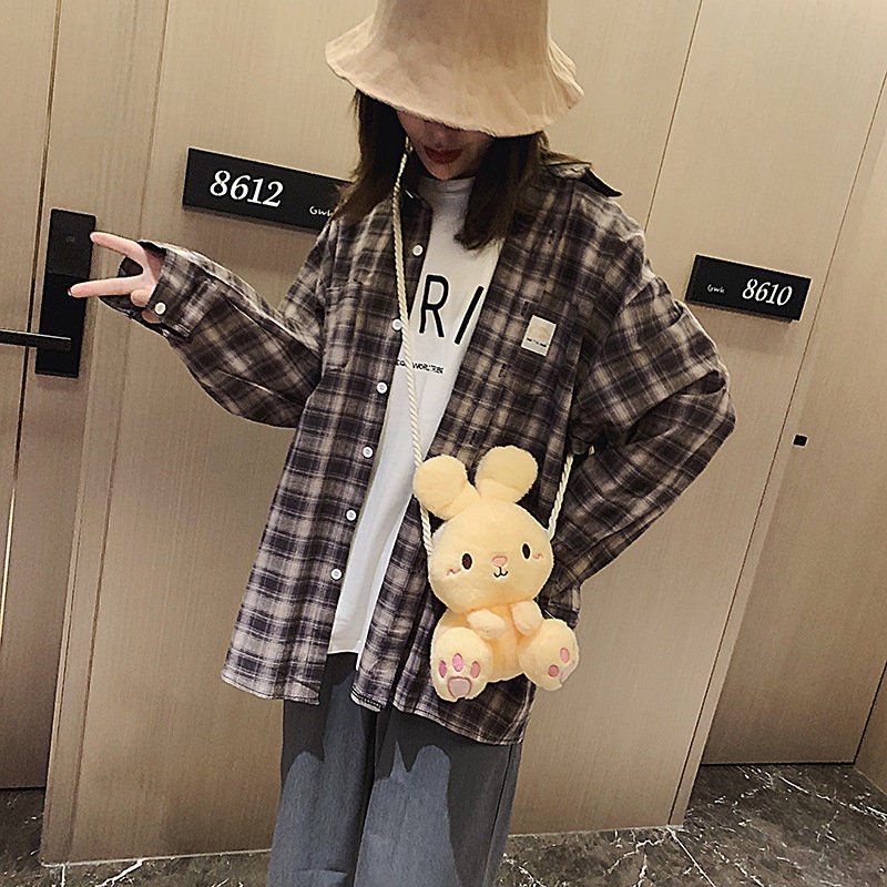 Túi Đeo Chéo Hình Thú Nhồi Bông Dễ Thương Phong Cách Hàn Quốc