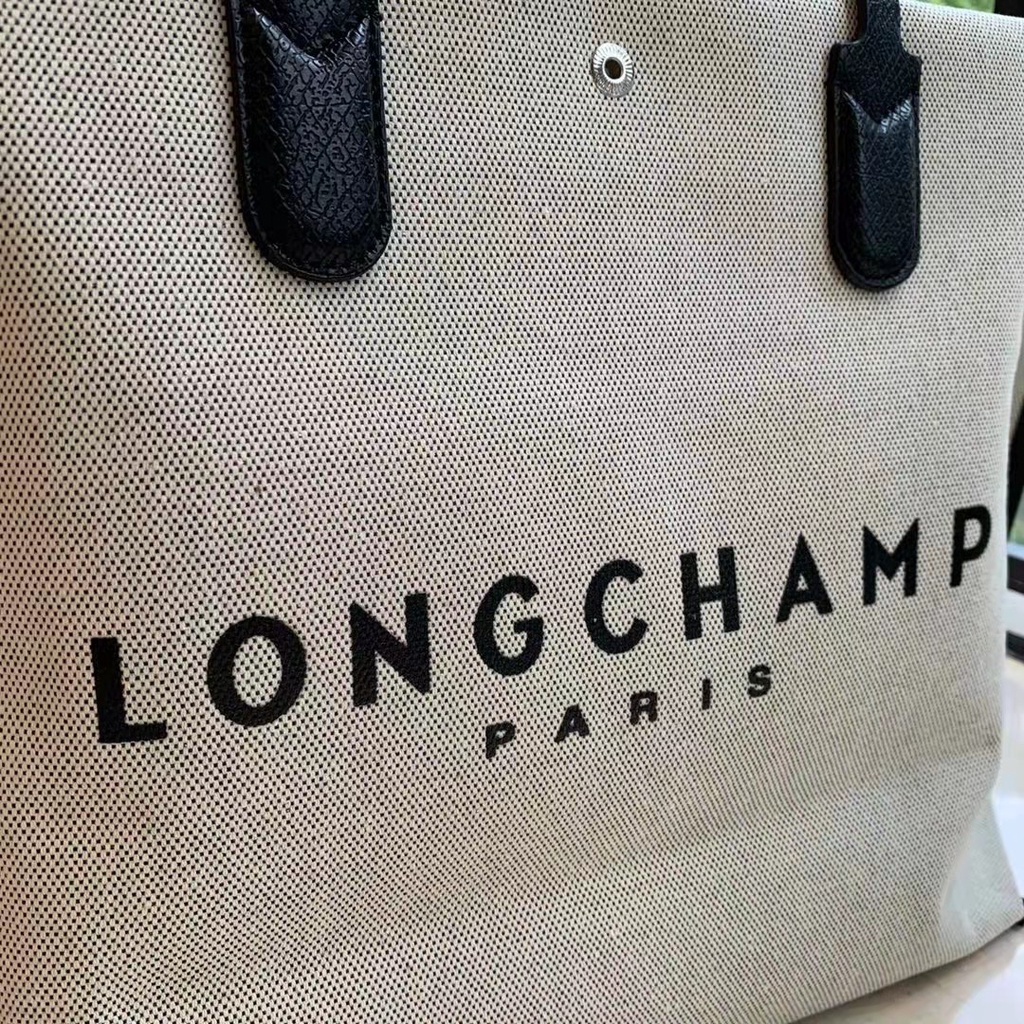 Túi tote Đeo Vai Vải canvas Tay Cầm Dài Kích Thước Lớn Phong Cách Mới Xuân 2022 77220225Sức Chứa Lớn