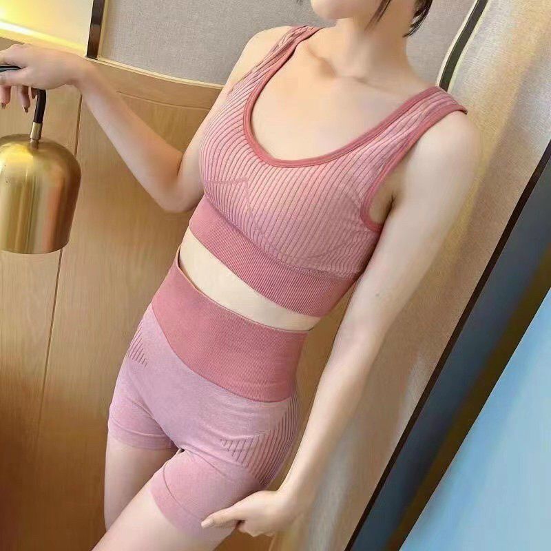 Bộ đồ short đùi dệt kim tập gym,yoga( sẵn mút)