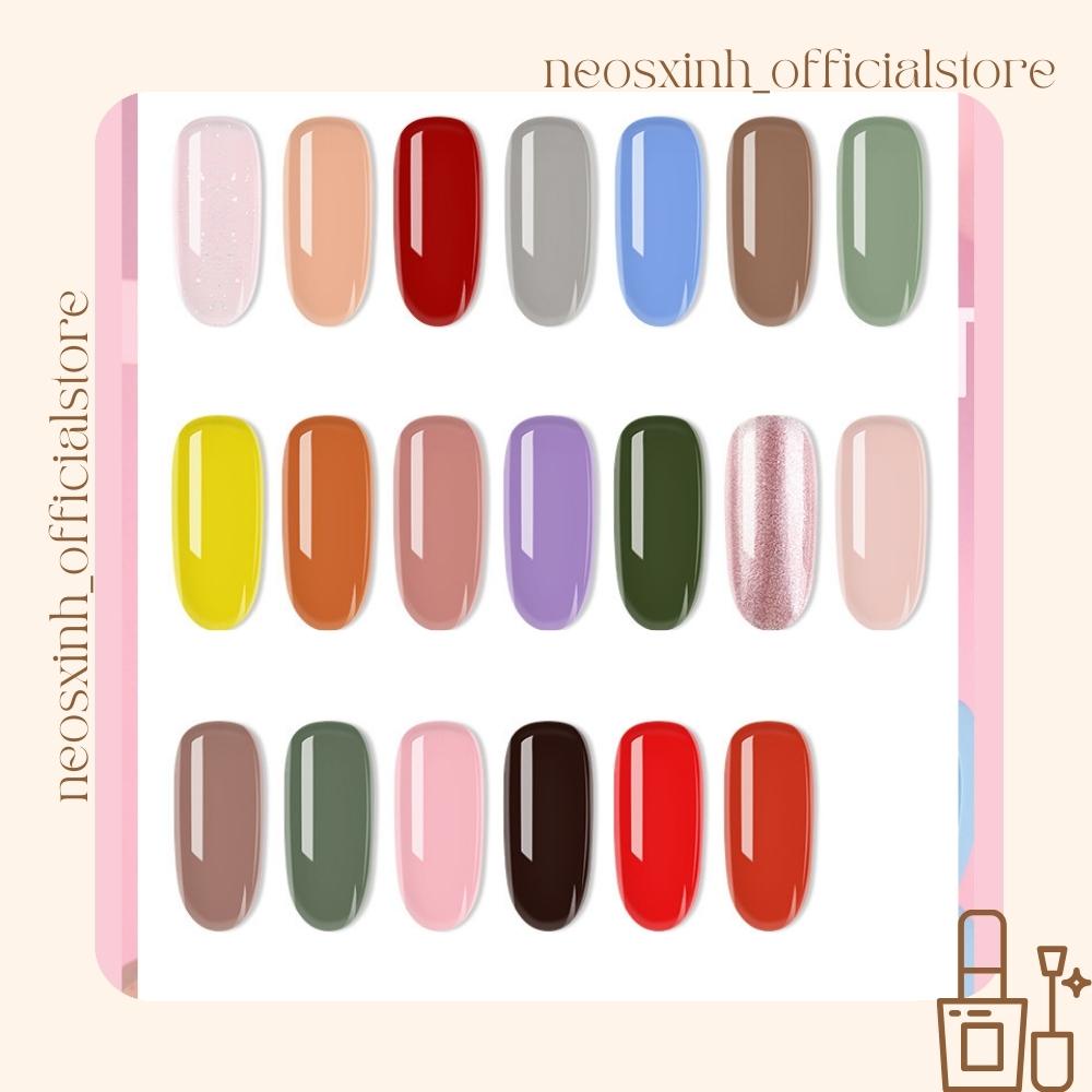 Sơn Móng Tay Pinpai Màu Nude Đen Trắng Trong Suốt Kim Tuyến Pastel Tím - Neosxinh Nails