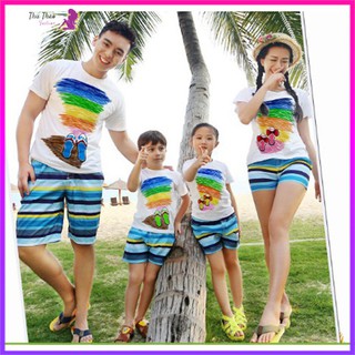 Set 1 Bộ Quần Áo Đi Biển Gia Đình-Nhắn Tin Cân Nặng Cho Shop.