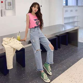 Hstyle - Quần jeans rách phong cách