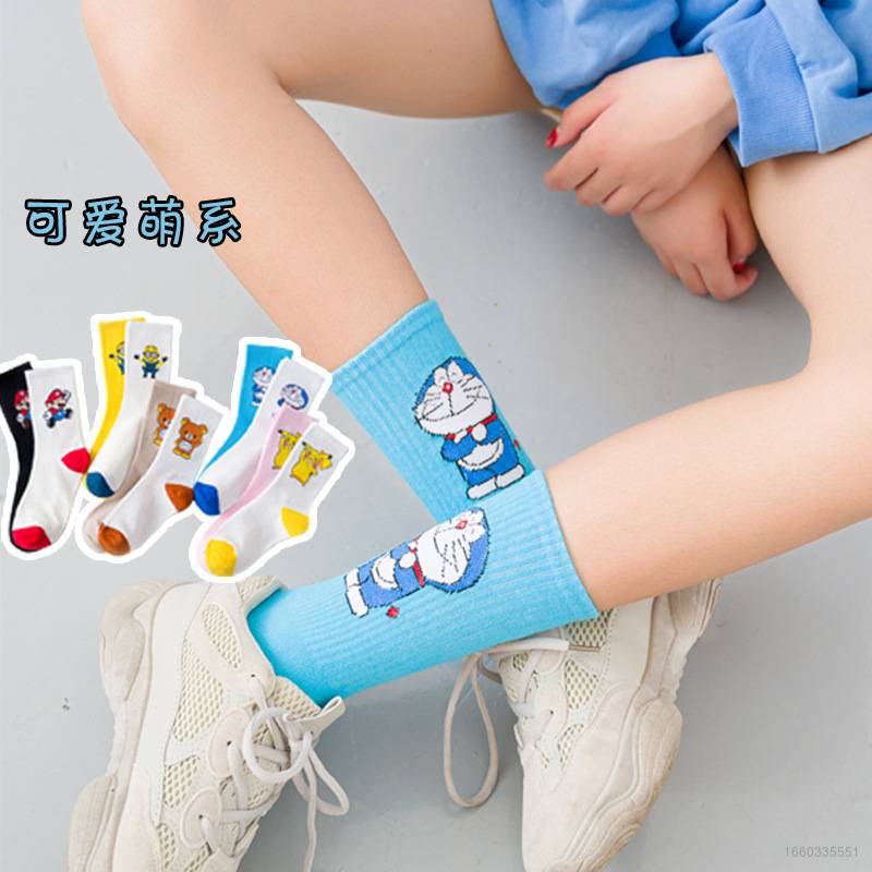 Vớ Cổ Vừa In Hình Doraemon / Pikachu Mềm Mại Thời Trang Thu Đông Phong Cách Nhật Bản Dễ Thương Cho Nữ