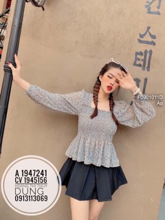 Áo hoa nhí cổ vuông