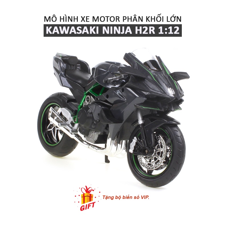 Mô hình xe Motor phân khối lớn KAWASAKI NINJA H2R tỉ lệ 1:12
