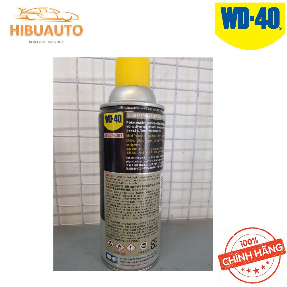 Chai xịt mỡ bò bôi trơn khô WD-40 Dry Lube 360ml