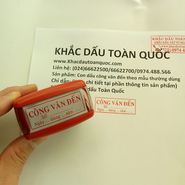 Con dấu Công Văn Đến có nội dung theo mẫu (fullbox)