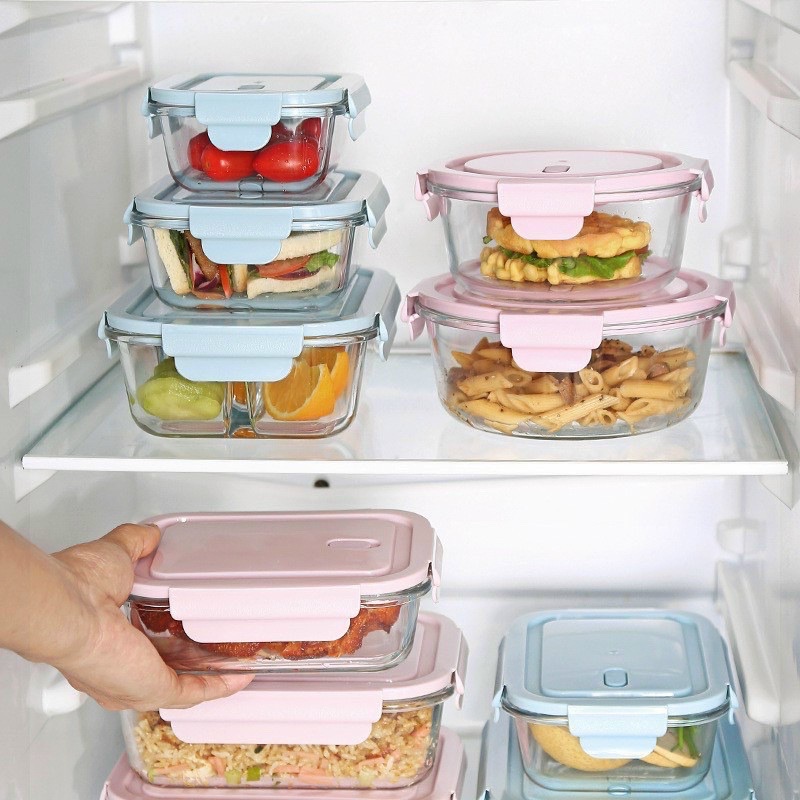 Hộp lạnh thủy tinh đựng thực phẩm 2 ngăn, 3 ngăn
