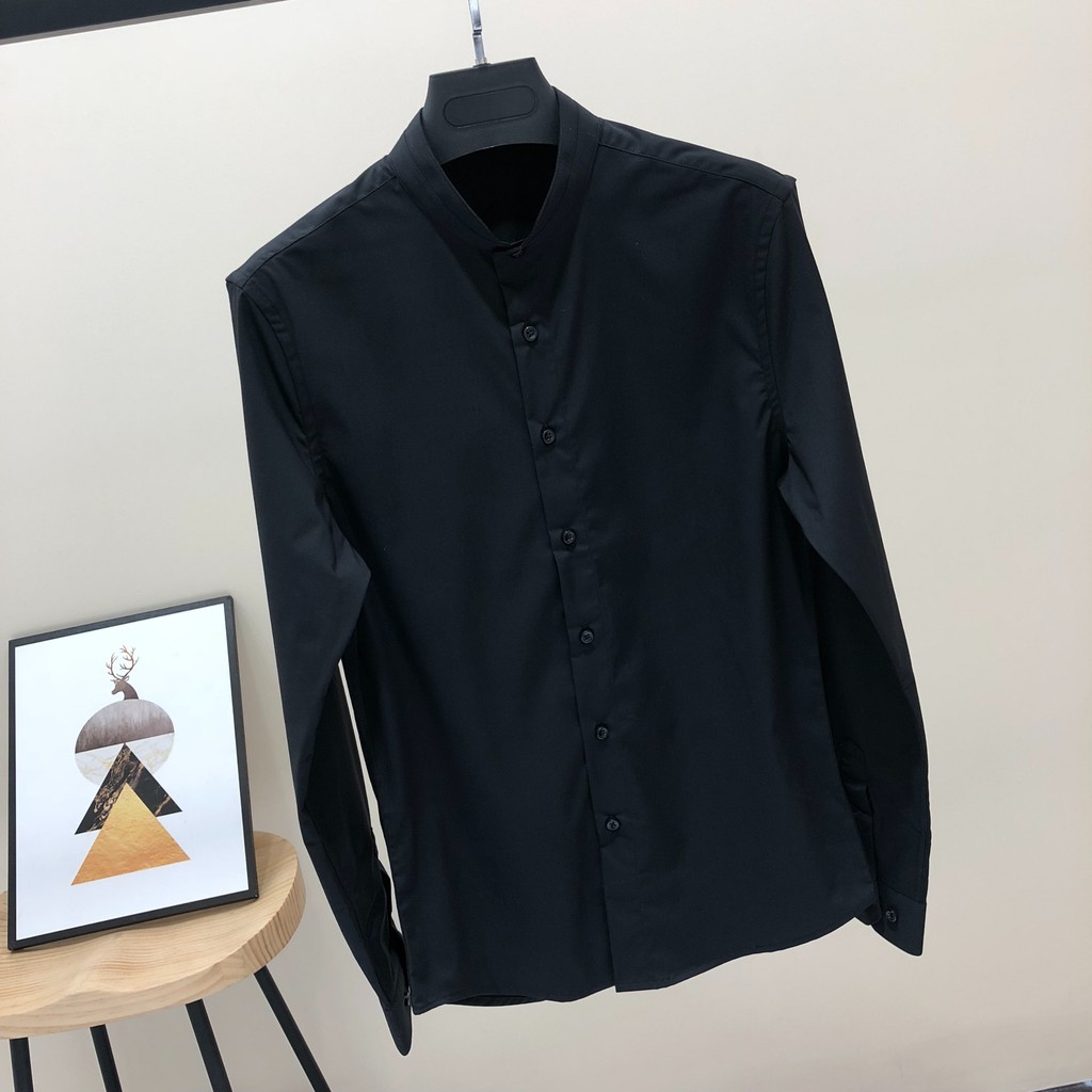 Áo sơ mi nam CỔ TÀU dài tay Ikemen cao cấp : Chất liệu lụa mềm mịn, không nhăn, thoáng mát, thấm hút mồ hôi(SMT) | BigBuy360 - bigbuy360.vn