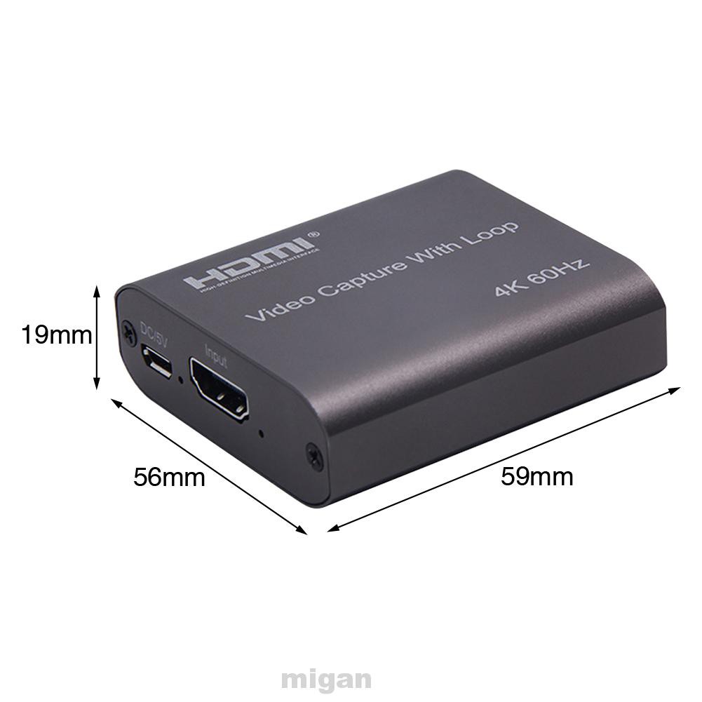 Portable HD 1080P Broadcasting Aluminium Alloy Live Streaming 4K 60Hz Loop Out USB3.0 HDMI Video Capture Card