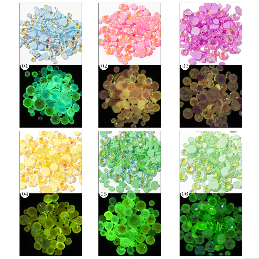 Túi hạt đá dạ quang dành cho trang trí móng tay nghệ thuật DIY