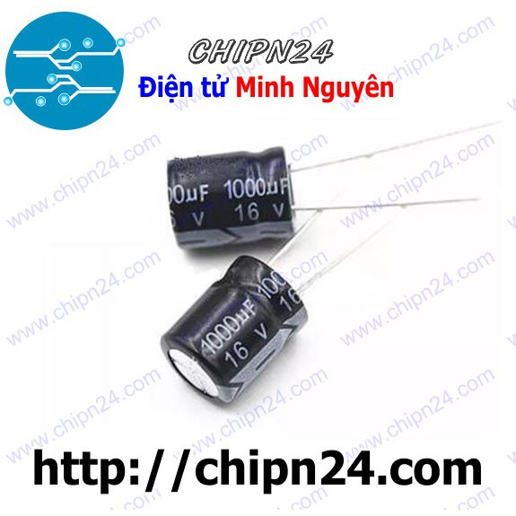 [5 CON] Tụ hóa 1,000uF 16V (10x13mm) (1000uF 16V)