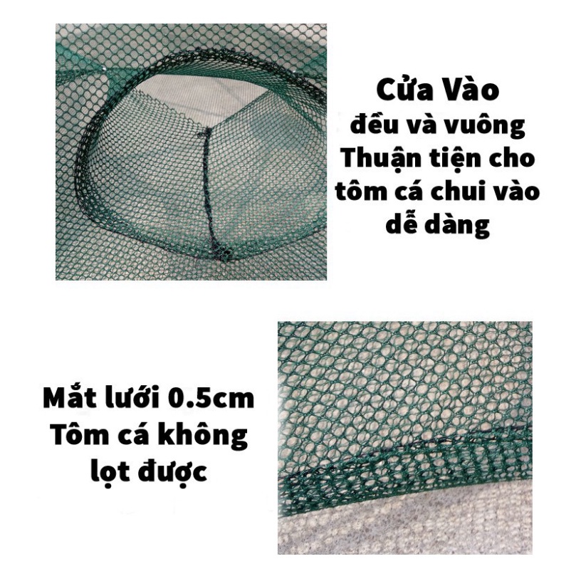 Lưới Bát Quái 8 Cửa Bắt Cá, Tôm, Cua, Lươn, Trạch Lồng bát quái, lưới đánh cá | (TT65)