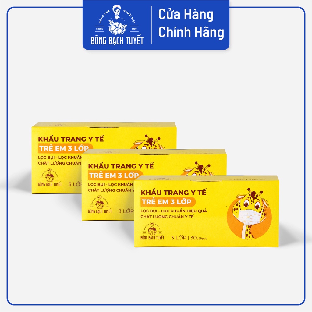 Khẩu trang 3 lớp cho trẻ em từ 6 đến 11 tuổi Bông Bạch Tuyết