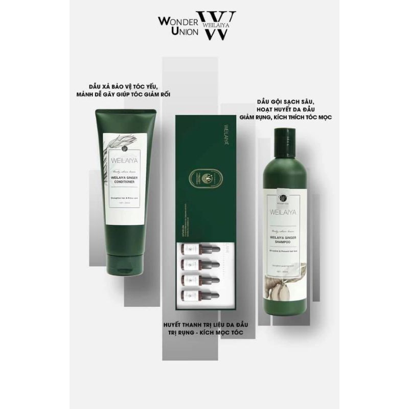 Dầu gội Gừng - Gừng Hà Thủ Ô Weilaiya ( tặng kèm mini test ) | BigBuy360 - bigbuy360.vn