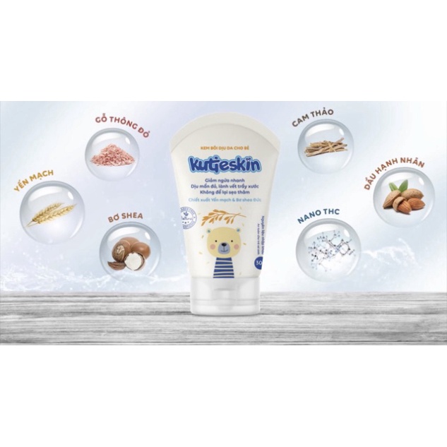 [Chính hãng] Kem Bôi Da cho bé Giảm Mẩn đỏ, Hăm, Dịu Ngứa nhanh KUTIESKIN 30g