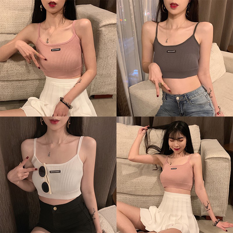 Áo hai dây dệt kim thời trang trẻ trung quyến rũ cho nữ