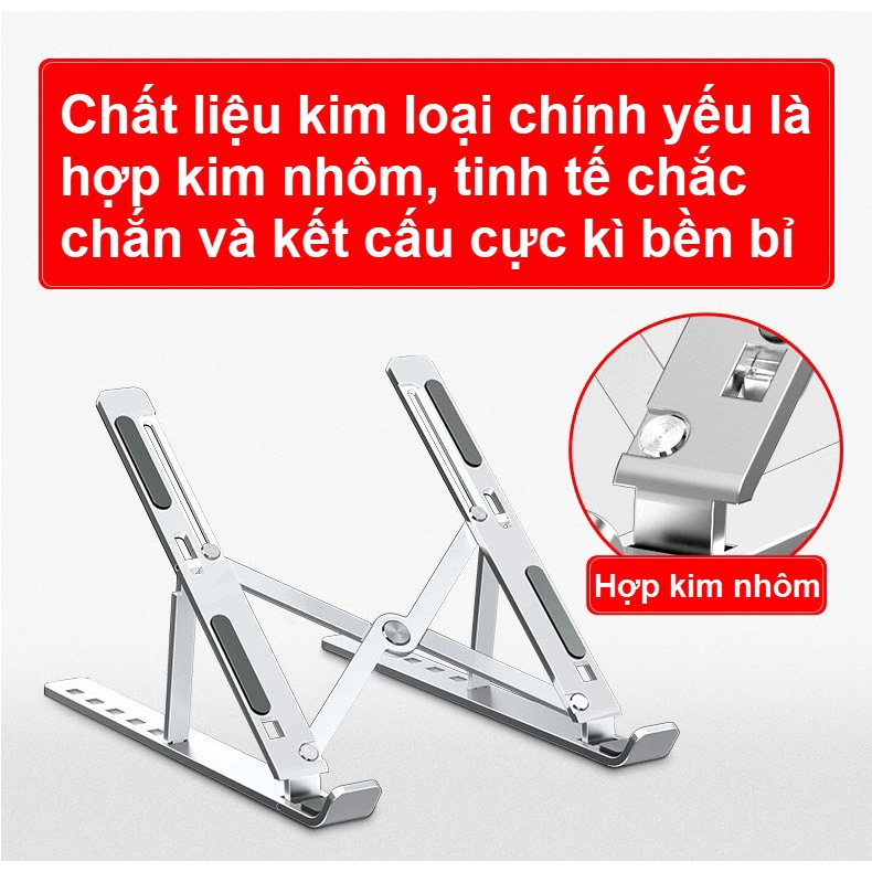 GIÁ ĐỠ LAPTOP MÁY TÍNH BẢNG XẾP GON TIỆN LỢI HỢP KIM NHÔM ĐỘ BỀN CAO