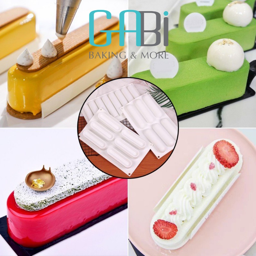 Khuôn silicon chữ nhật thuôn 6 ô 27.8*17*2.1cm