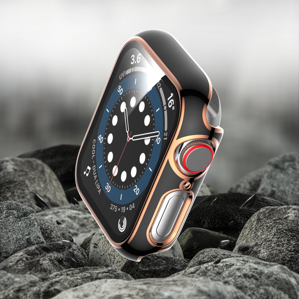 Ốp bảo vệ kính cường lực Jansin thích hợp cho đồng hồ Apple Watch 44mm 40mm 38mm 42mm Iwatch Series 6 Se 5 4 3 2 1