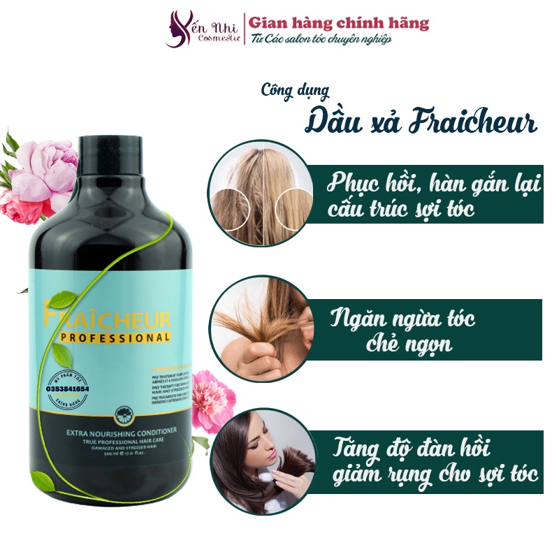 Dầu gội Fraicheur dưỡng sâu, phục hồi, dưỡng ẩm, cho tóc hư tổn do uốn nhuộm ép 500ml