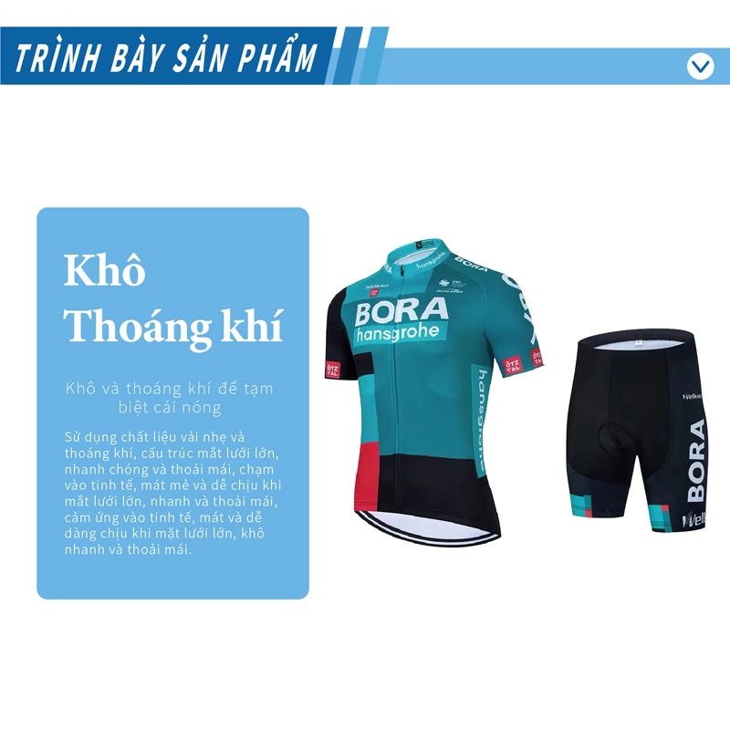 ☆New Arrival☆ BORA Bộ quần áo và quần đi xe đạp siêu mềm và thấm hút nhanh chất lượng cao