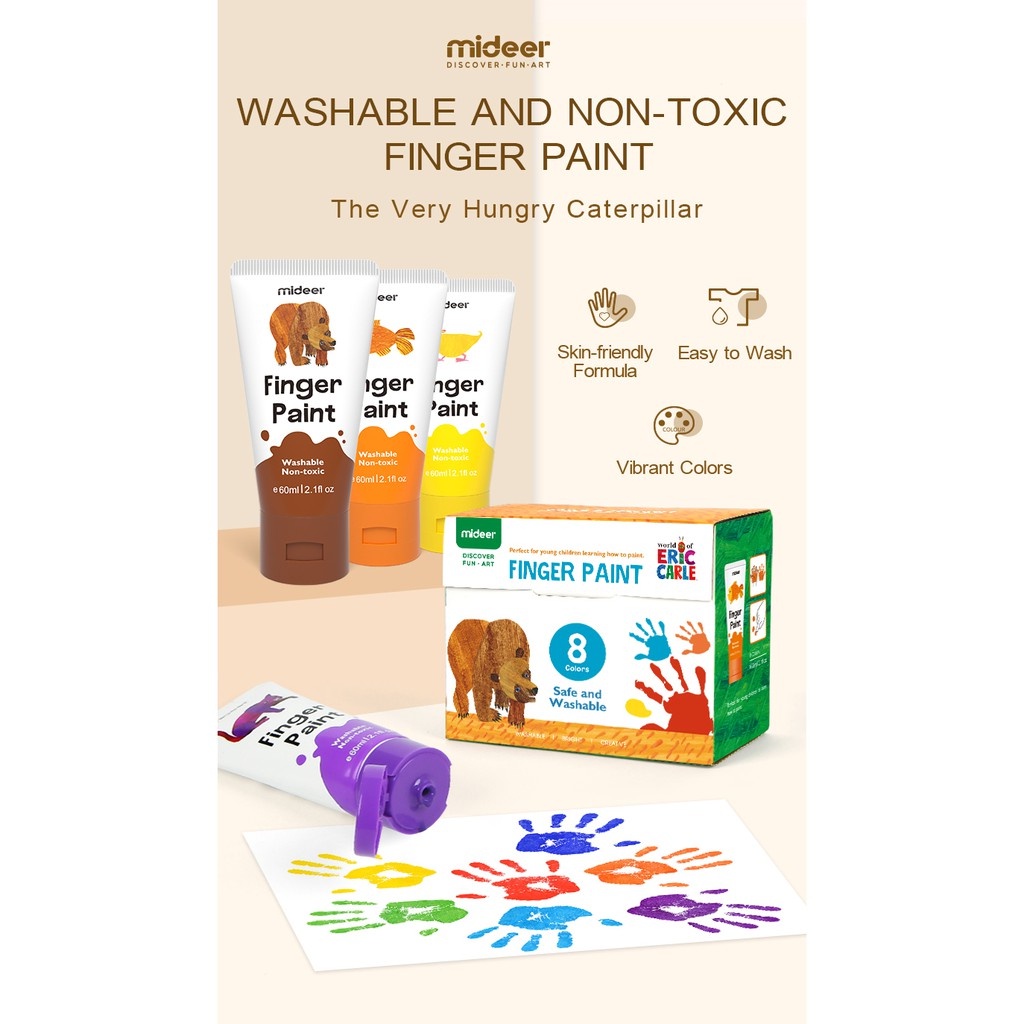 Combo Bộ Đồ Chơi Vẽ Bằng Tay An Toàn Cho Bé Chính Hãng Mideer Finger Paint, Đồ Chơi Mỹ Thuật Sáng Tạo - CleverKids