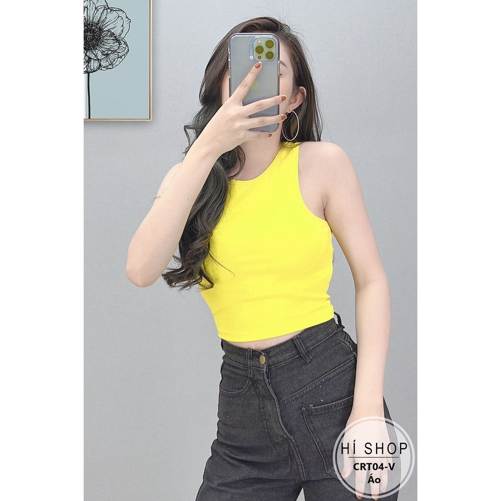 ÁO CROPTOP 3 LỖ SÁT NÁCH THỂ THAO HÀNG CAO CẤP CRT04 - Hí Shop